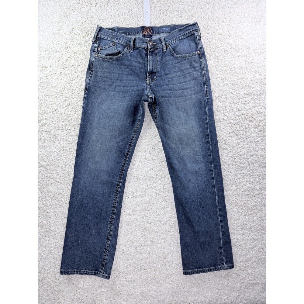 Rock & Republic Straight Jeans Men 36x30 Blue Excellent Flap Pocket Denim